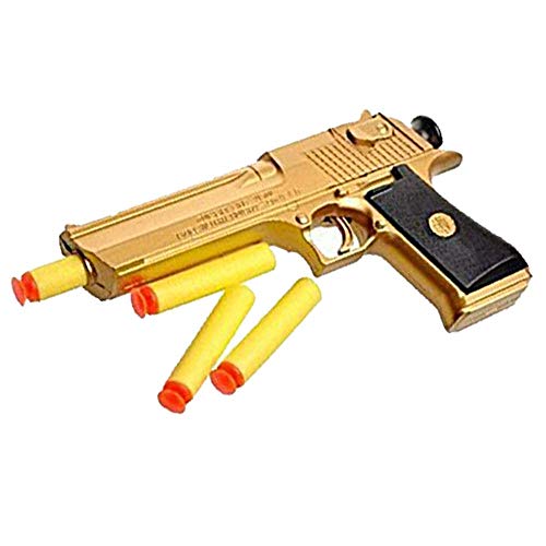 Backyard Blasters Golden Desert Eagle Toy Foam Dart Gun Shock wave